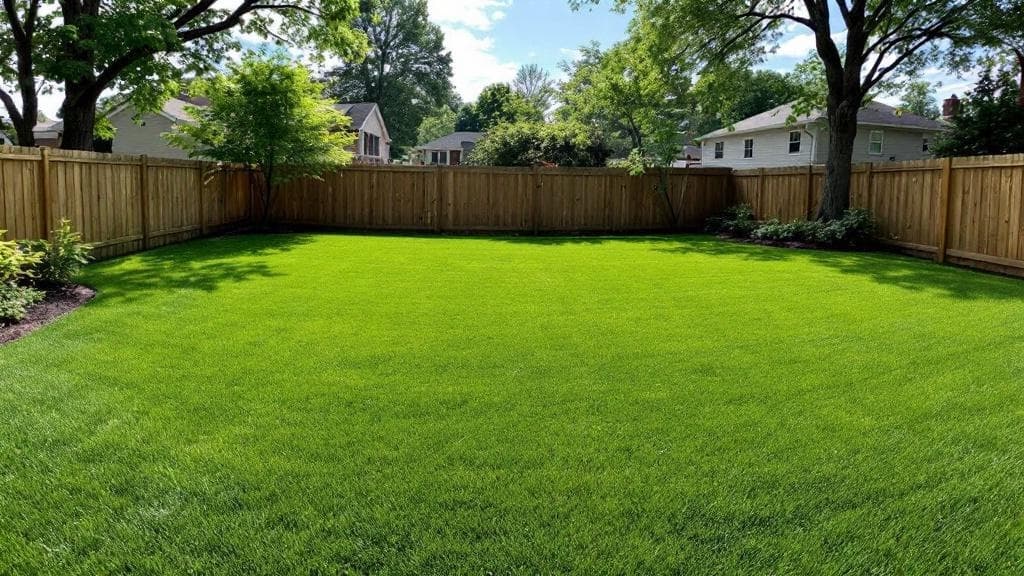 Same Cincinnati area backyard with a repaired drain field and restored lawn