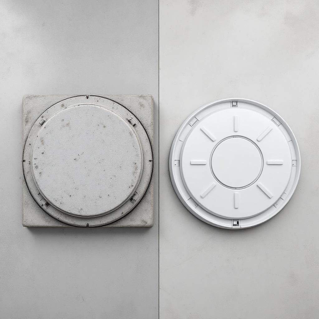 Comparison of concrete and plastic septic tank lids
