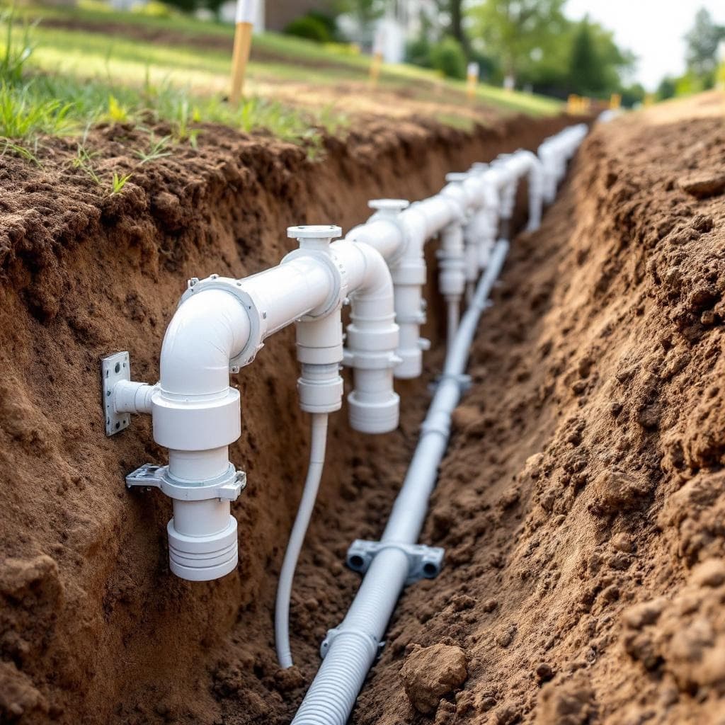 Pressure distribution manifold for a septic drain field on a sloped Cincinnati property